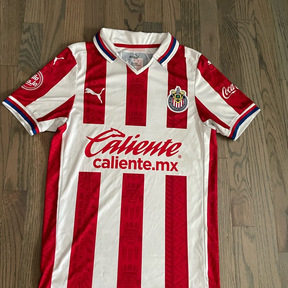 Puma Kids Red and White Striped Jersey